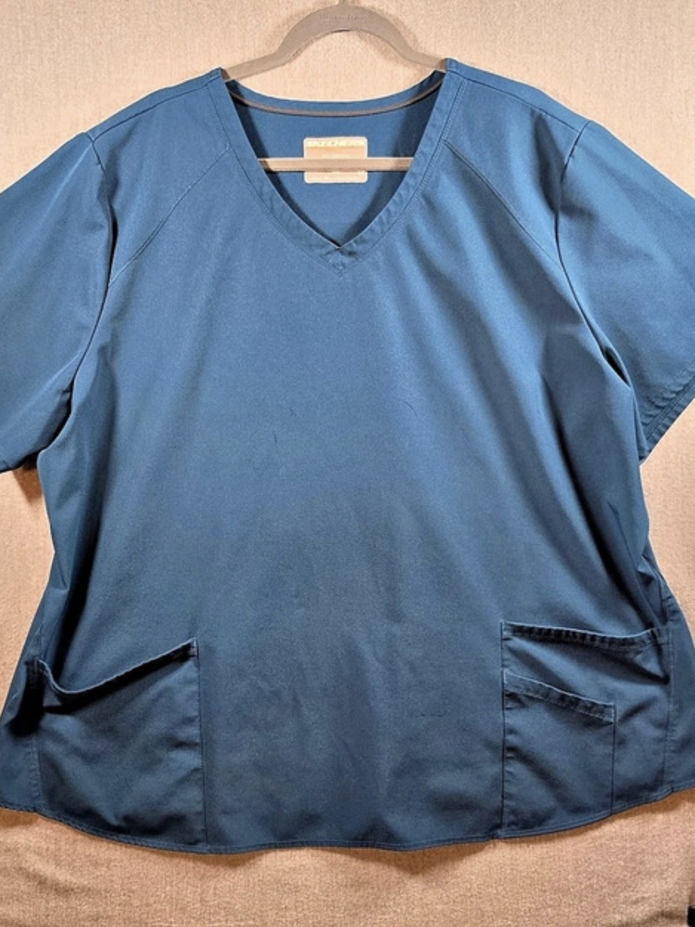Skechers Short Sleeve Scrubs Top in Teal Size 4XL